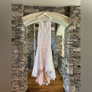 Blush by Hayley Paige 1710 West Gown Wedding Dress Size 14 Brand New!